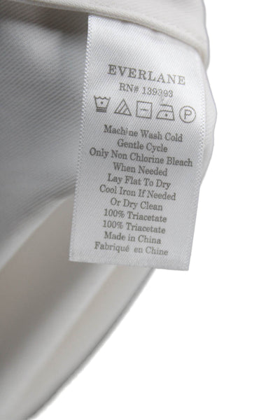 Everlane Womens A-Line Dress Ivory Triacetate Scoop Neck Sleeveless Size 0