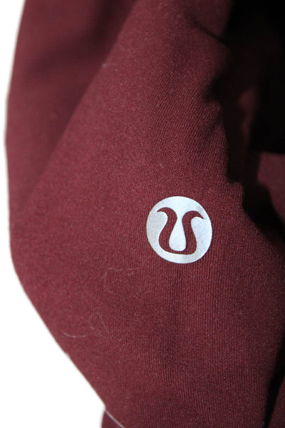 Lululemon Women Red Ankle Leggings Synthetic Blend Activewear Size 4