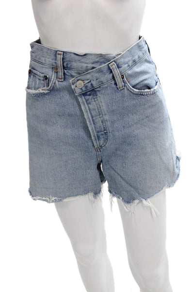 Agolde Women Cut-Off Blue Cotton Shorts Size 26
