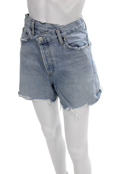 Agolde Women Cut-Off Blue Cotton Shorts Size 26