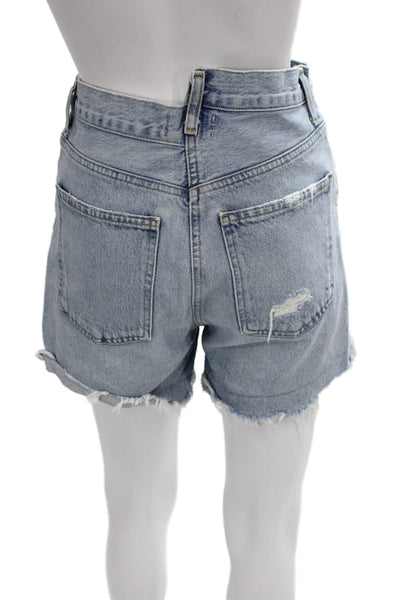 Agolde Women Cut-Off Blue Cotton Shorts Size 26