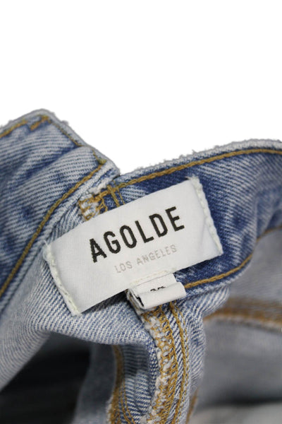Agolde Women Cut-Off Blue Cotton Shorts Size 26