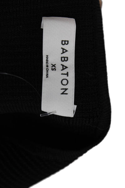 Babaton Women Cropped Black Square Neck Sleeveless Tank Size XS