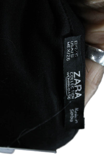 Zara Womens Black Scoop Neck Bralette Polyester Blend Sleeveless Size S
