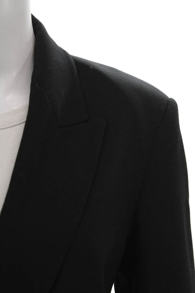 Zara Womens Black Polyester Blazer Long Sleeve Button Classic Size S