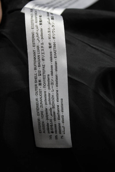 Zara Womens Black Polyester Blazer Long Sleeve Button Classic Size S