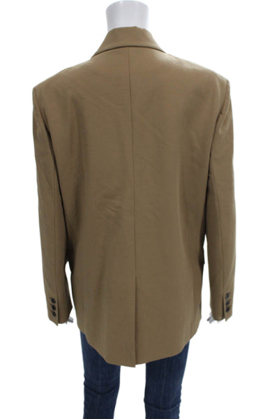 Studio Tomboy Women Basic Jacket Beige Cotton Button Long Sleeve Classic Size S