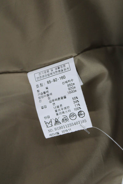 Studio Tomboy Women Basic Jacket Beige Cotton Button Long Sleeve Classic Size S