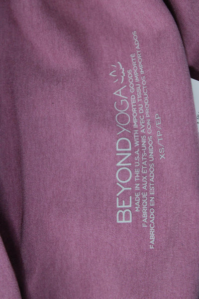 Beyond Yoga Womens Pink Ankle Leggings Polyester Blend Solid Yoga Size XS