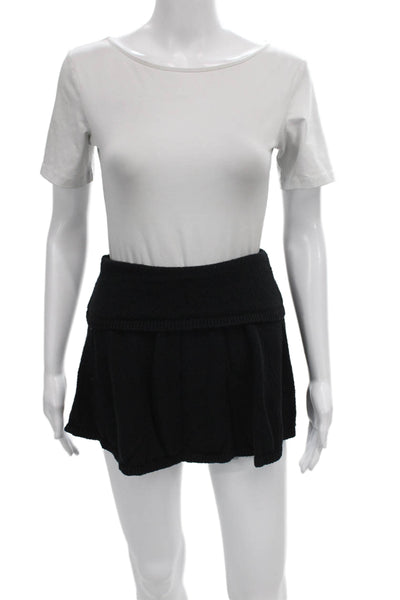 FP Beach Womens Black Skater Skirt Petite Acrylic Blend Short Size XS