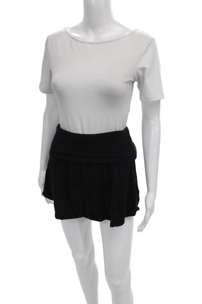 FP Beach Womens Black Skater Skirt Petite Acrylic Blend Short Size XS