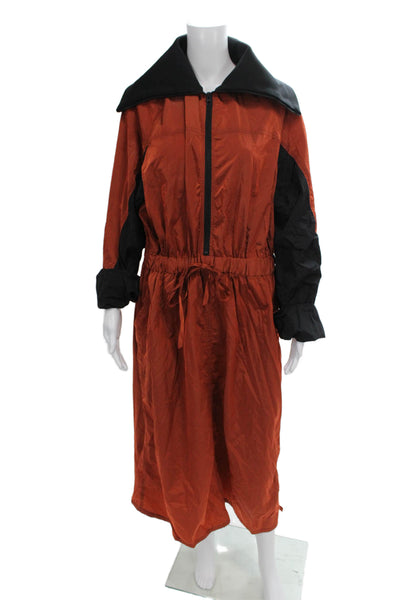 & Other Stories Womens Jumpsuit Orange Long Sleeve Zip Colorblock Size M