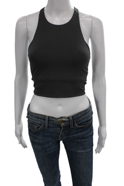 Define Your Inspiration Womens High Neck Stretch Knit Sports Bra Gray Size XS