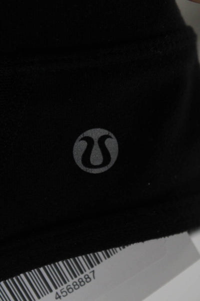 Lululemon Womens Spaghetti Strap Mesh Trim Stretch Knit Sports Bra Black Size 4