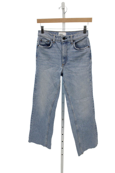 ASKKNY Women Cropped High Rise Blue Cotton Jeans Size 24