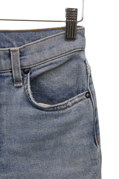 ASKKNY Women Cropped High Rise Blue Cotton Jeans Size 24