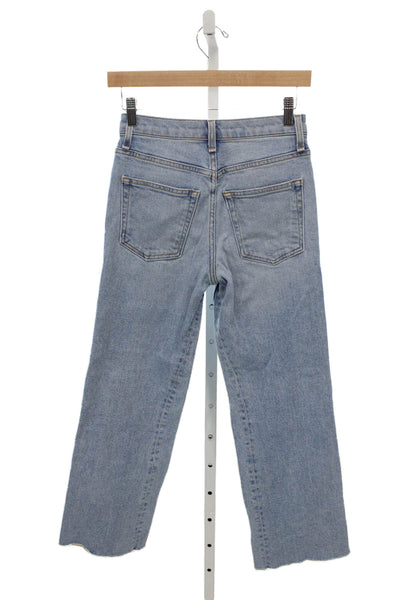 ASKKNY Women Cropped High Rise Blue Cotton Jeans Size 24