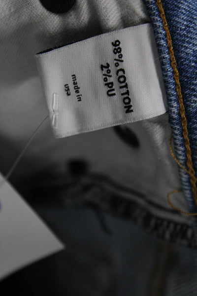 ASKKNY Women Cropped High Rise Blue Cotton Jeans Size 24