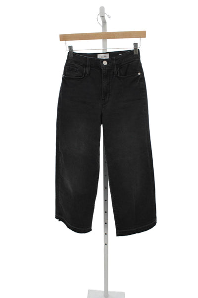 Frame Womens Cropped High Rise Black Jeans Size 24