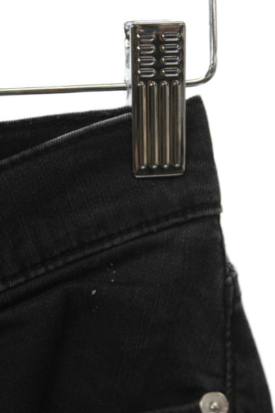 ASKKNY Women Cropped High Rise Blue Cotton Jeans Size 24