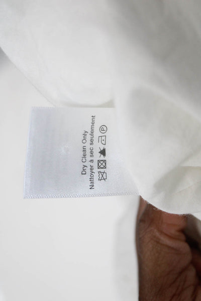 Veronica Beard Women Shirt Dress White Collared Short Sleeve Cotton Size 00