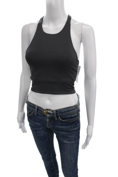 Define Your Inspiration Womens Stretch Knit High Neck Sports Bra Gray Size XS