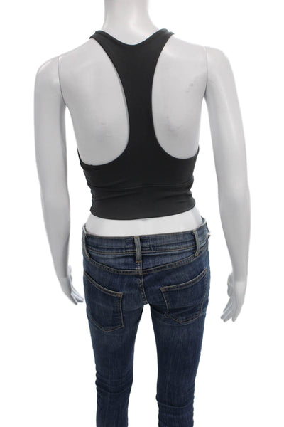Define Your Inspiration Womens Stretch Knit High Neck Sports Bra Gray Size XS