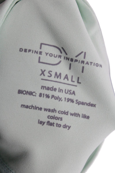 Define Your Inspiration Womens High Neck Stretch Knit Sports Bra Mint Green XS