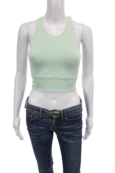 Define Your Inspiration Womens High Neck Stretch Knit Sports Bra Green Size XS