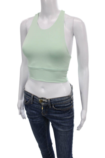 Define Your Inspiration Womens High Neck Stretch Knit Sports Bra Green Size XS