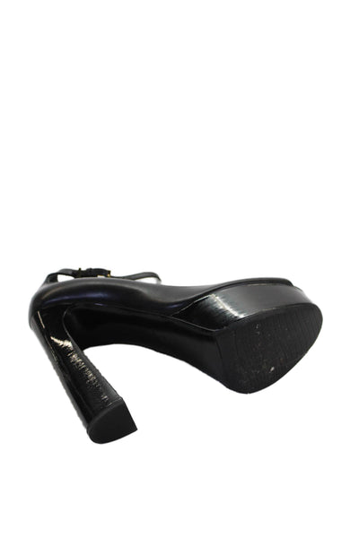 Tom Ford Womens Leather Padlock Platform Ankle Strap Pumps Black Size 39 9