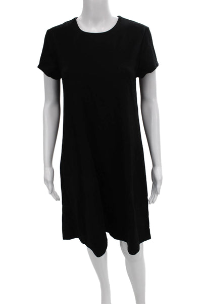 J. Mclaughlin Womens Shift Dress Black Short Sleeve Round Neck Size M