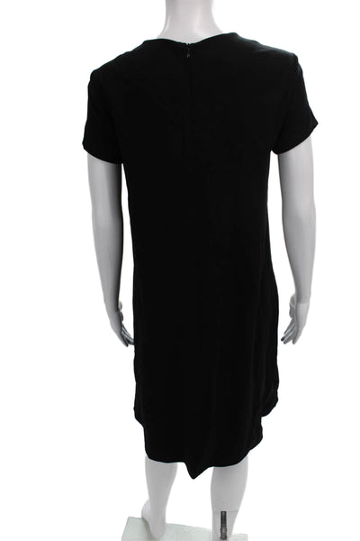 J. Mclaughlin Womens Shift Dress Black Short Sleeve Round Neck Size M