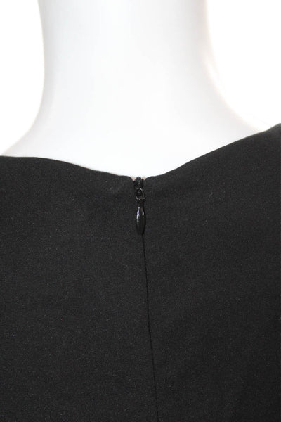 J. Mclaughlin Womens Shift Dress Black Short Sleeve Round Neck Size M
