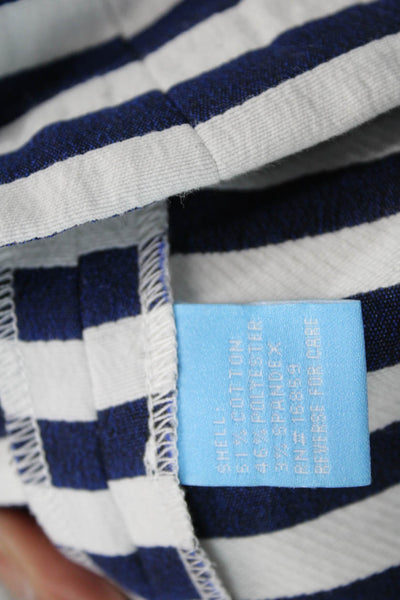 J. Mclaughlin Women Shift Dress Blue Striped Sleeveless Nautical Size M