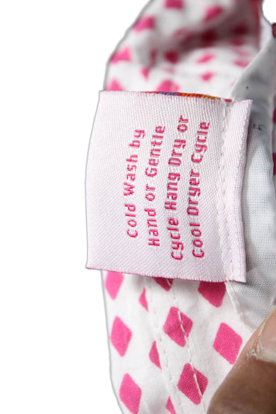 Gretchen Scott Women Pink Cotton Blend Chemise Dress 3/4 Sleeve Collared Size L