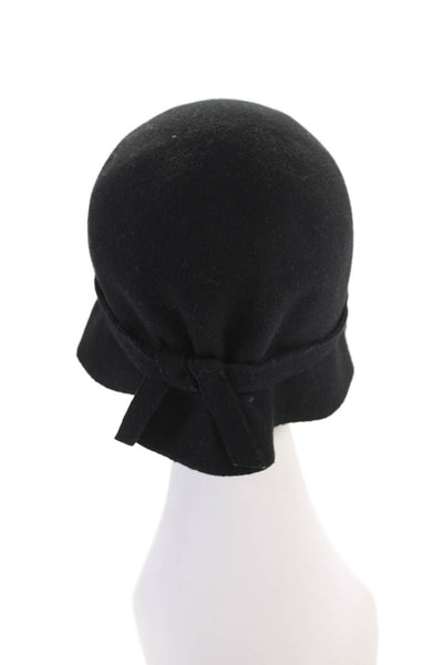 Banana Republic Women's Bow Embellish Felt Bucket Hat Black Size S/M