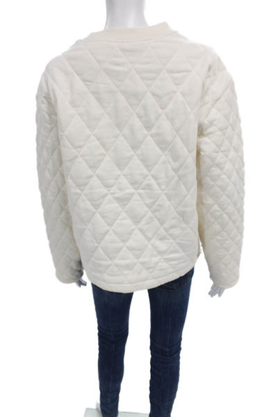 Athleta Unisex Adults Ivory Argyle Pullover Sweatshirt Size M