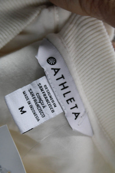 Athleta Unisex Adults Ivory Argyle Pullover Sweatshirt Size M