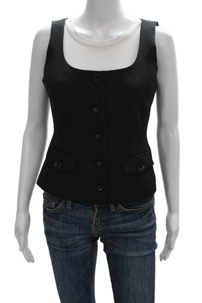 Toccin Women Black Square Neck Basic Tank Size 2