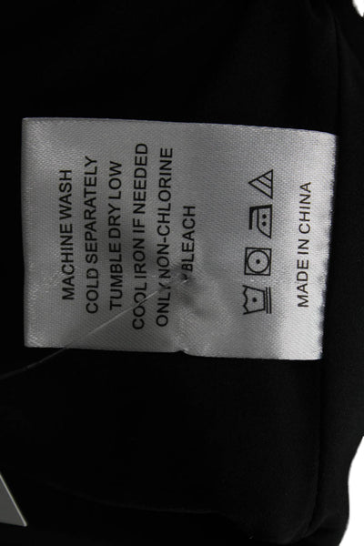 Toccin Women Black Square Neck Basic Tank Size 2