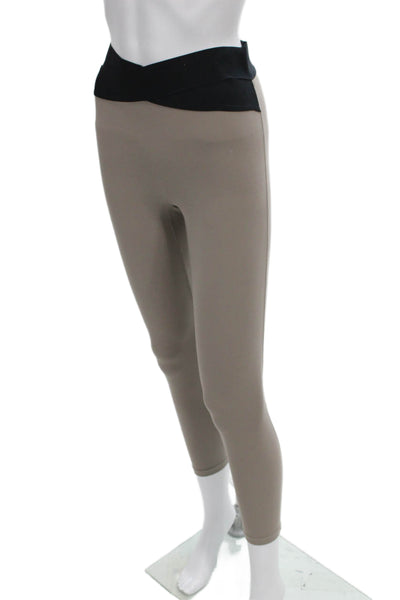 Le Ore Womens Pullover Sports Bra Leggings Beige Black Size Small