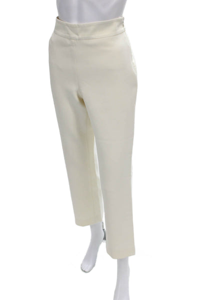 Toccin Women Cropped Ivory Pants Polyester Zip 26 Inseam Size 2