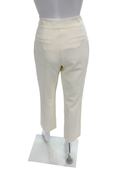 Toccin Women Cropped Ivory Pants Polyester Zip 26 Inseam Size 2