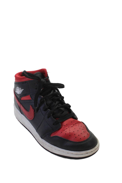 Nike Boys Leather Two-Toned High Top Sneakers Red Size 6Y