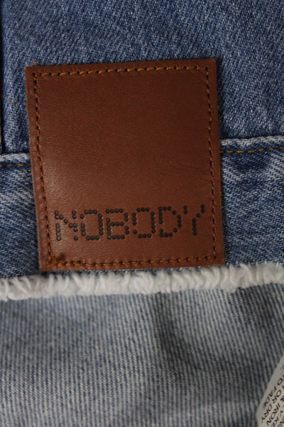 Nobody Denim Unisex Denim Jacket Blue Distressed Button Size S