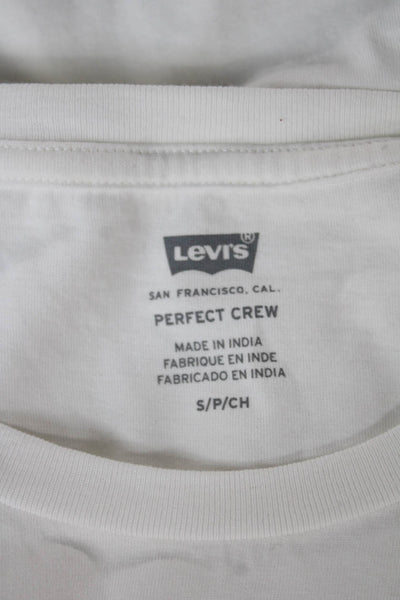 Levis Womens Basic White Cotton Crew Neck Short Sleeve T-Shirt Size S