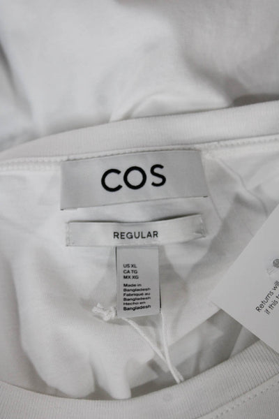 COS Mens Basic White Cotton Crew Neck Short Sleeve T-Shirt Size XL