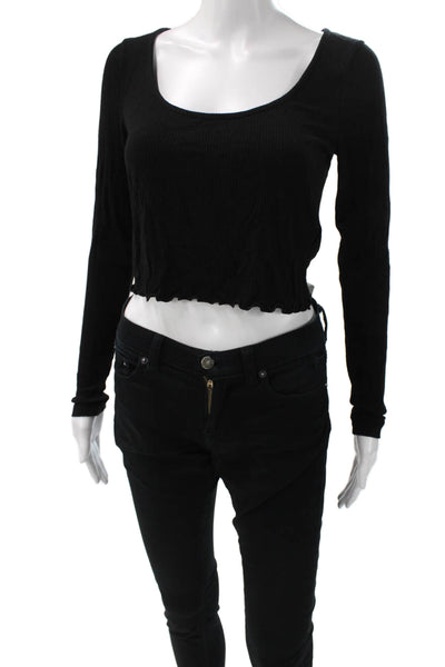 Los Angeles Atelier + Other Stories Women Cropped Black T-Shirt Size M