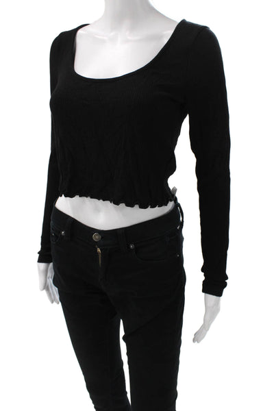 Los Angeles Atelier + Other Stories Women Cropped Black T-Shirt Size M